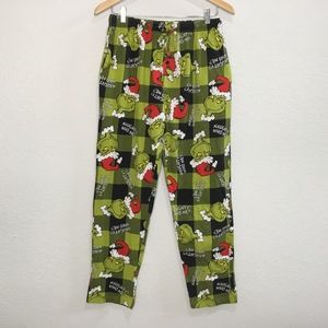 Dr. Seuss jersey knit Grinch plaid pajama pants M